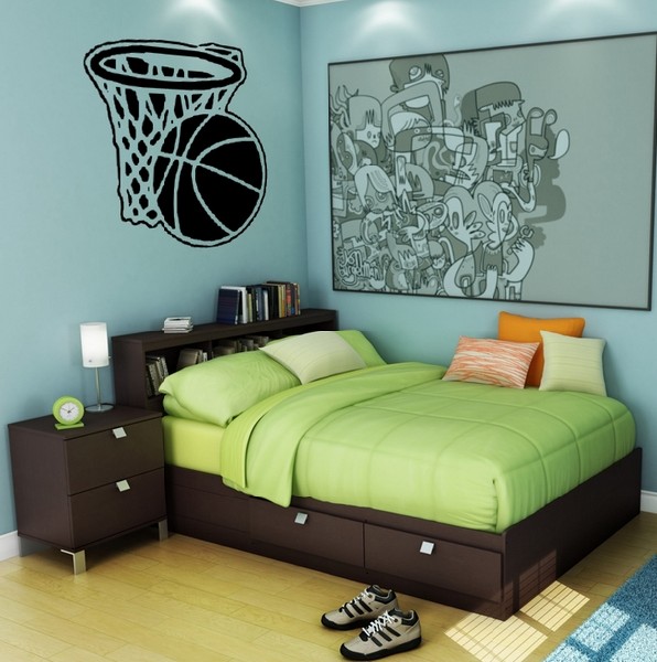 Exemple de stickers muraux: Basket Ball - Panier